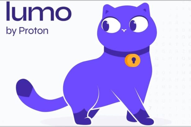 lumo ai image showing a purple cat with lumo in writing