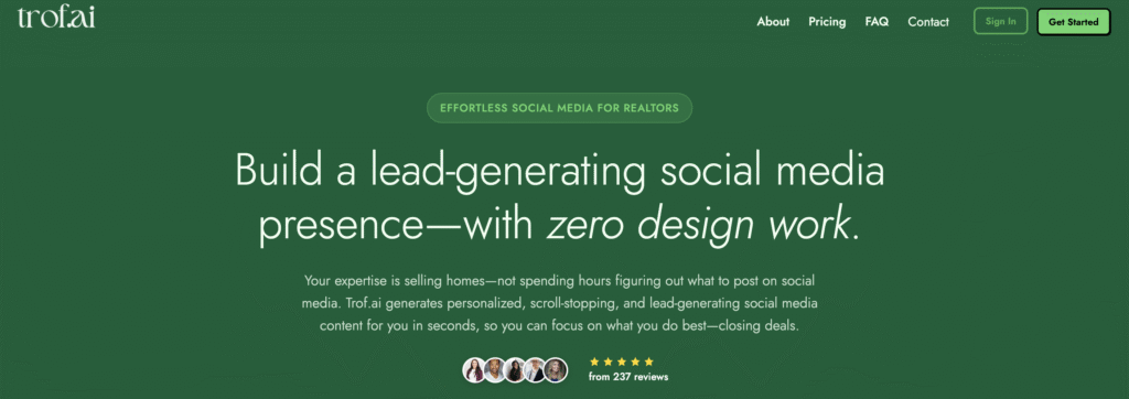 Trof.ai website header image