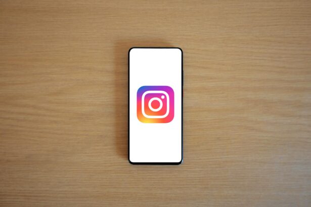 instagram logo on smartphone screen