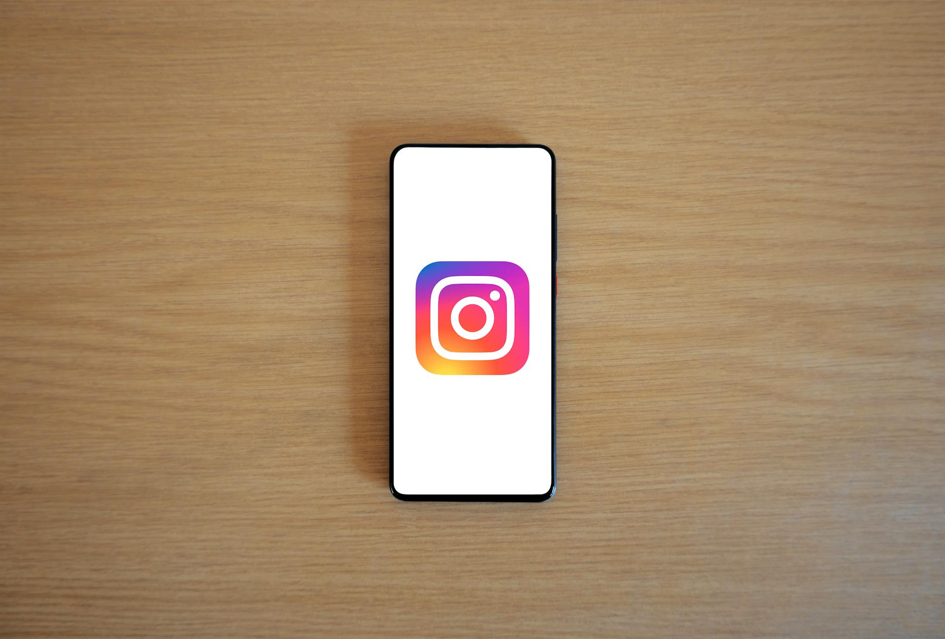 instagram logo on smartphone screen