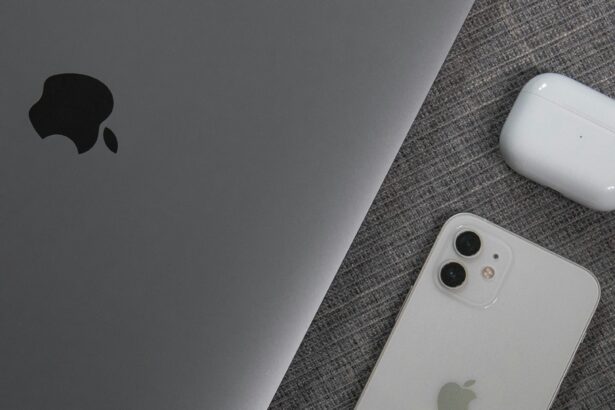 Apple device being displayed